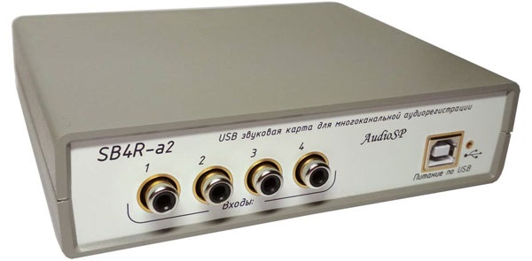 Аудиокарта SB4R-a2 для аудиозаписи 4-х микрофонов.